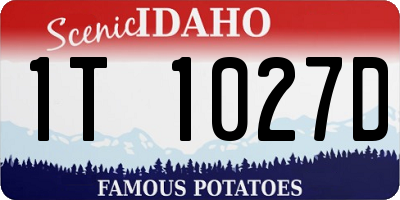 ID license plate 1T1027D