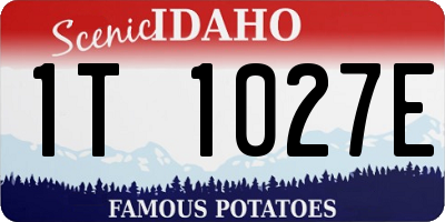 ID license plate 1T1027E