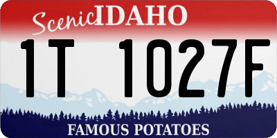 ID license plate 1T1027F