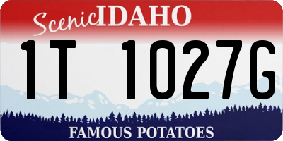 ID license plate 1T1027G