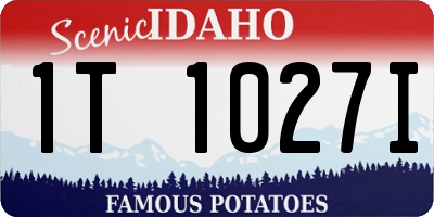 ID license plate 1T1027I