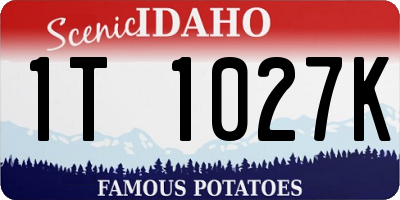 ID license plate 1T1027K