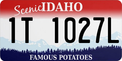 ID license plate 1T1027L
