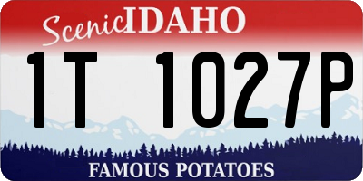 ID license plate 1T1027P