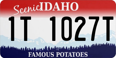 ID license plate 1T1027T