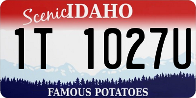 ID license plate 1T1027U