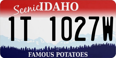 ID license plate 1T1027W