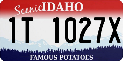 ID license plate 1T1027X