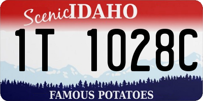 ID license plate 1T1028C