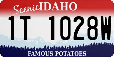 ID license plate 1T1028W