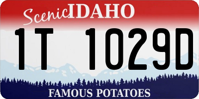 ID license plate 1T1029D