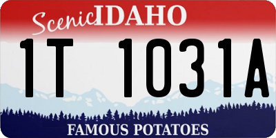 ID license plate 1T1031A