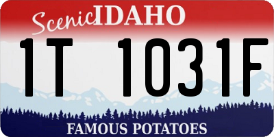 ID license plate 1T1031F