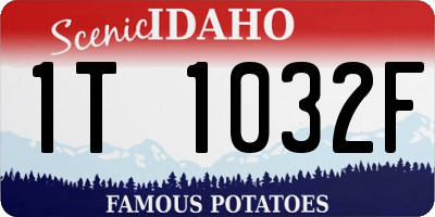 ID license plate 1T1032F