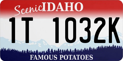 ID license plate 1T1032K