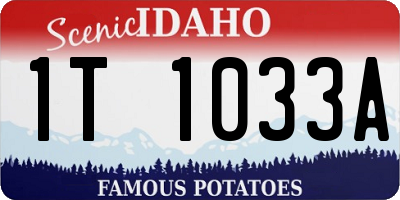 ID license plate 1T1033A