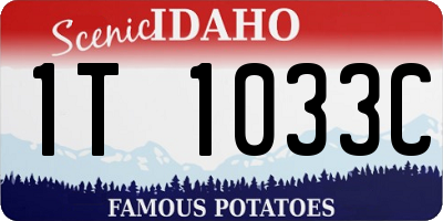 ID license plate 1T1033C