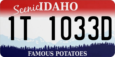 ID license plate 1T1033D