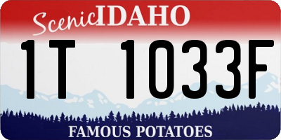 ID license plate 1T1033F