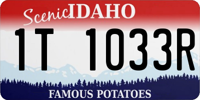 ID license plate 1T1033R