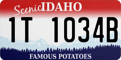 ID license plate 1T1034B