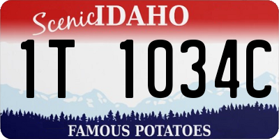ID license plate 1T1034C