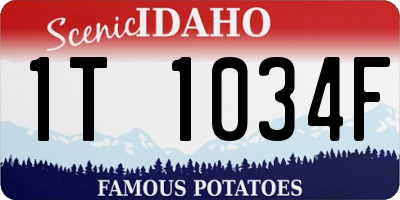 ID license plate 1T1034F