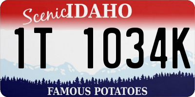 ID license plate 1T1034K
