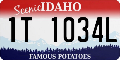 ID license plate 1T1034L