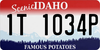 ID license plate 1T1034P