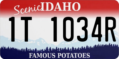 ID license plate 1T1034R