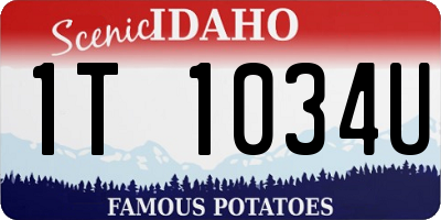 ID license plate 1T1034U