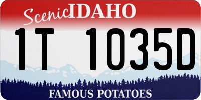 ID license plate 1T1035D