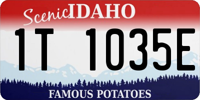 ID license plate 1T1035E