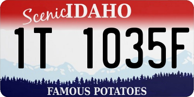ID license plate 1T1035F