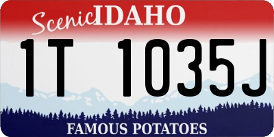 ID license plate 1T1035J