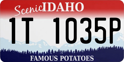 ID license plate 1T1035P