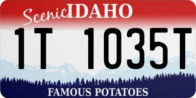 ID license plate 1T1035T