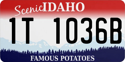ID license plate 1T1036B