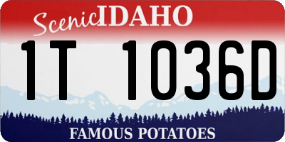 ID license plate 1T1036D