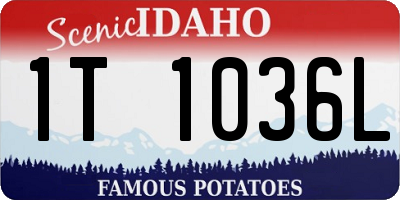 ID license plate 1T1036L
