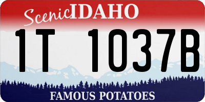 ID license plate 1T1037B