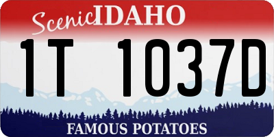 ID license plate 1T1037D