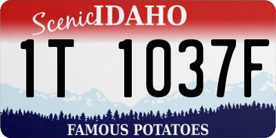 ID license plate 1T1037F