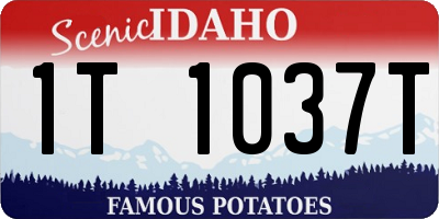 ID license plate 1T1037T