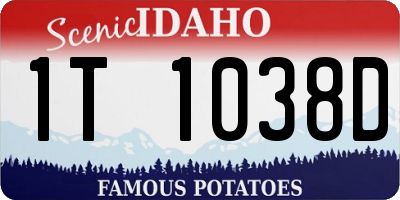 ID license plate 1T1038D