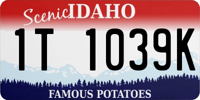 ID license plate 1T1039K