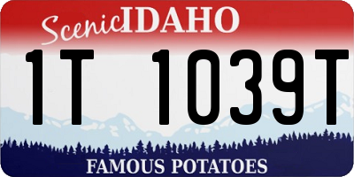 ID license plate 1T1039T
