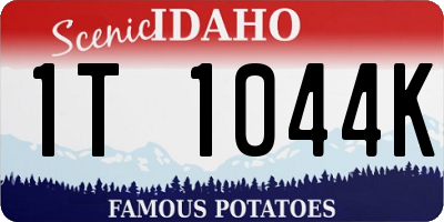 ID license plate 1T1044K
