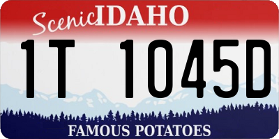 ID license plate 1T1045D